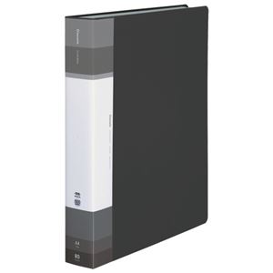 コクヨ クリヤーブック(Glassele) 固定式・背ポケット A4タテ 80ポケット ブラック ラ-GLB80D 1セット(4冊)