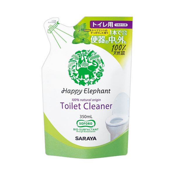 （まとめ）サラヤ ハッピーエレファントトイレクリーナー 詰替用 350ml 1個【×5セット】