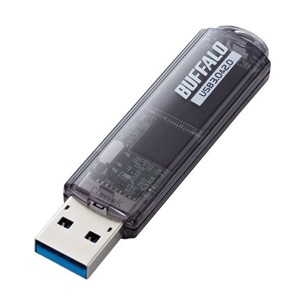 バッファロー USB3.0対応USBメモリー スタンダードモデル 32GB ブラック RUF3-C32GA-BK 1個