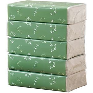 （まとめ）TANOSEE ソフトパックティッシュLeaf Line 200組/個 1パック(5個)【×5セット】