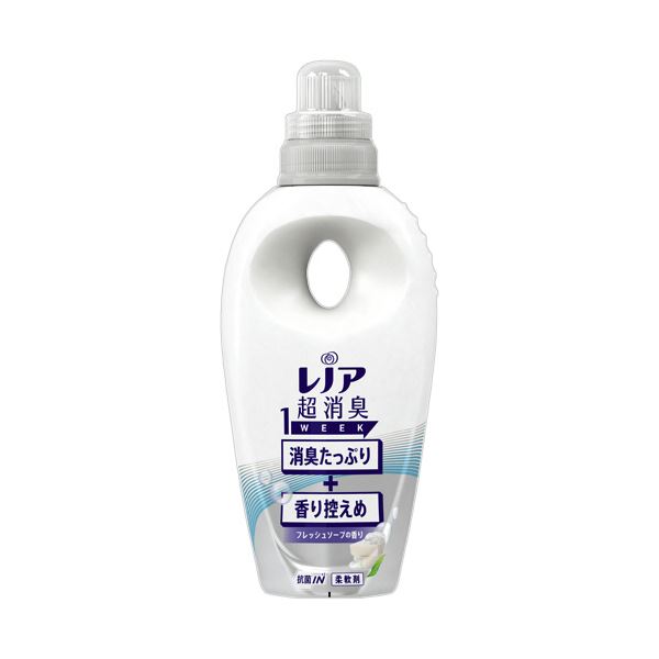 （まとめ）P＆G レノア 超消臭1week 消臭たっぷり 香り控えめフレッシュソープ 本体 530ml 1本【×5セット】