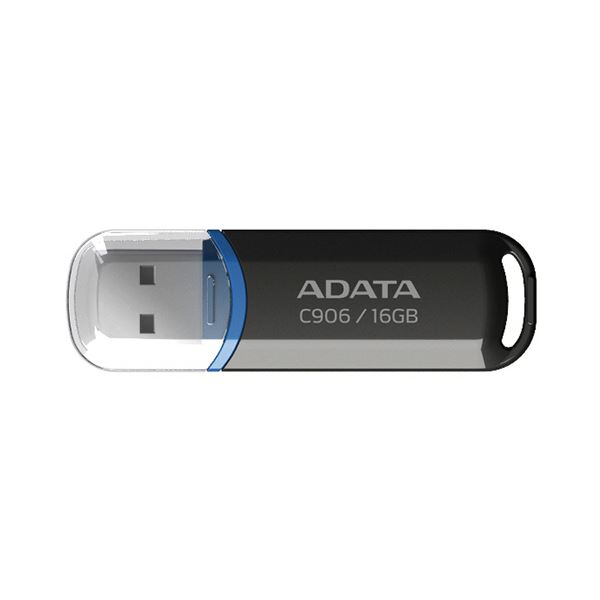 (まとめ）A-DATA C906小型USBフラッシュドライブ 16GB ブラック AC906-16G-RBK 1個【×10セット】