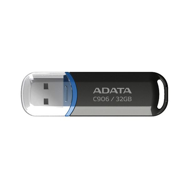 (まとめ）A-DATA C906小型USBフラッシュドライブ 32GB ブラック AC906-32G-RBK 1個【×10セット】