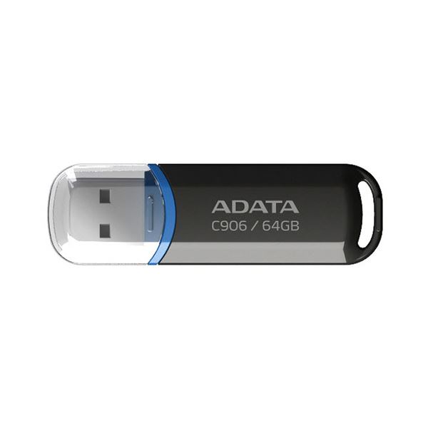 (まとめ）A-DATA C906小型USBフラッシュドライブ 64GB ブラック AC906-64G-RBK 1個【×3セット】