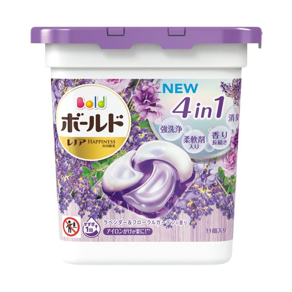 （まとめ）P＆G ボールド ジェルボール4D ラベンダー＆フローラルガーデンの香り 本体 1パック（11個）【×3セット】