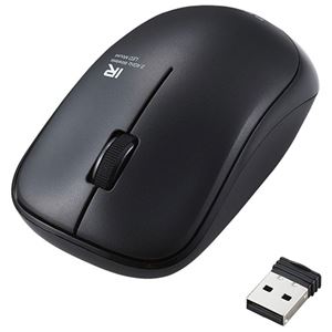 エレコム 抗菌省電力ワイヤレス静音IRマウス 3ボタン ブラック M-IR07DRSKBK 1個