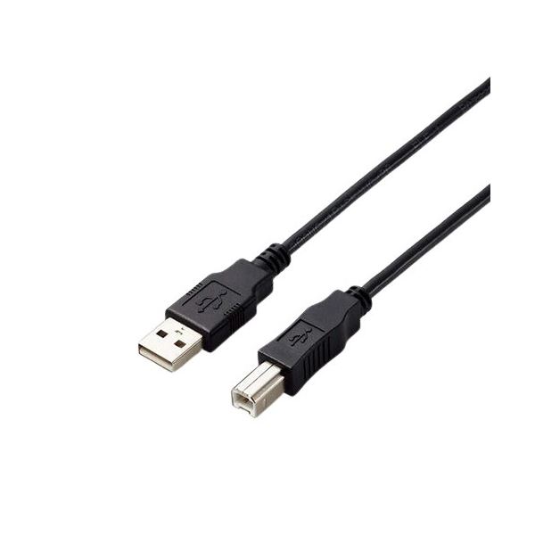 （まとめ）エレコム USB2.0 A-Bケーブル1.5m RoHS指令準拠（10物質） U2C-AB15BK/ID 1本【×3セット】