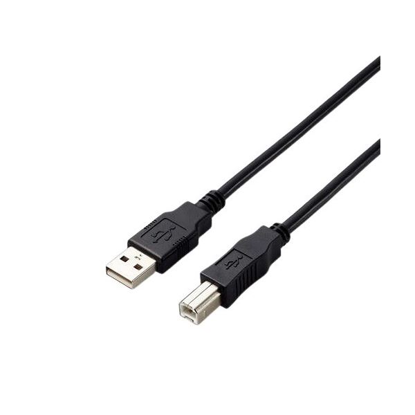 （まとめ）エレコム USB2.0 A-Bケーブル3.0m RoHS指令準拠（10物質） U2C-AB30BK/ID 1本【×3セット】