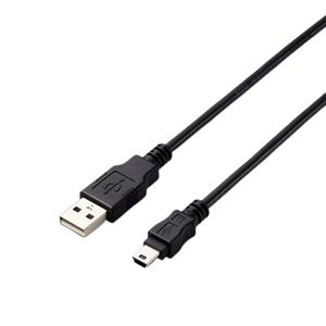 (まとめ）エレコム USB2.0A-miniBケーブル 1.0m RoHS指令準拠（10物質） U2C-AM10BK/ID 1本【×10セット】