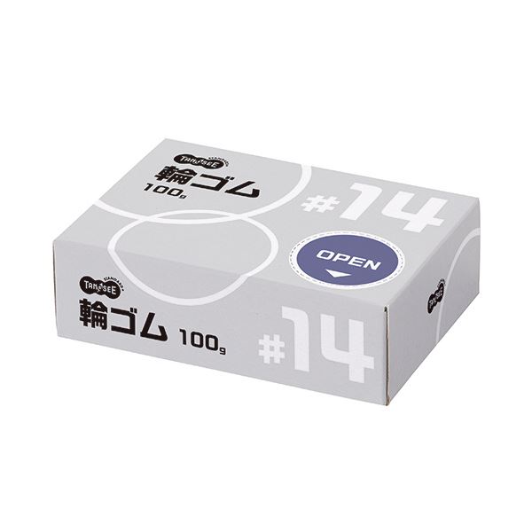 （まとめ）TANOSEE 輪ゴム #14 100g1箱【×10セット】