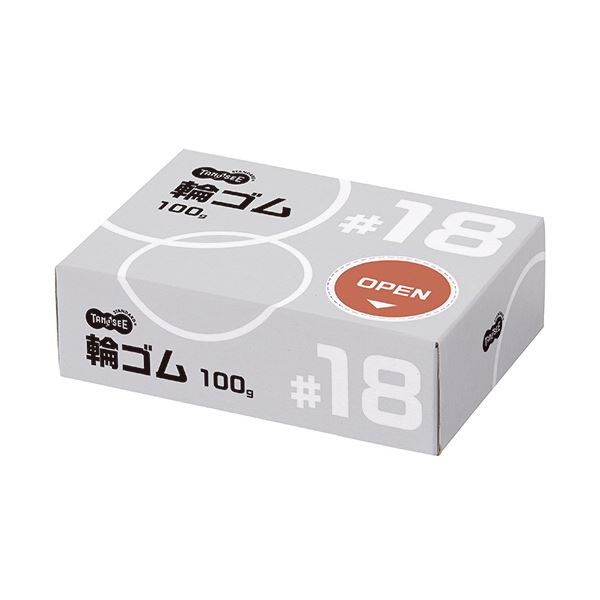 （まとめ）TANOSEE 輪ゴム #18 100g1箱【×10セット】