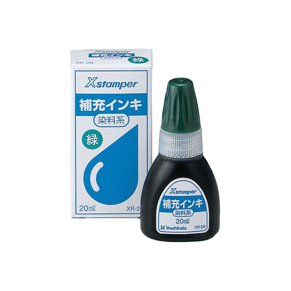 （まとめ）シヤチハタ Xスタンパー補充インキ染料系 20ml 緑 XR-2N 1個【×5セット】