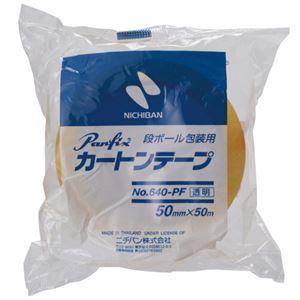 （まとめ）ニチバン カートンテープNo.640-PF 50mm×50m 透明 640PF-50 1巻【×10セット】