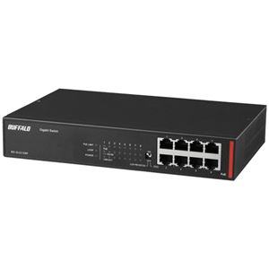バッファロー レイヤー2 GigaPoEアンマネージスイッチ 8ポート ブラック BS-GU2108P 1台