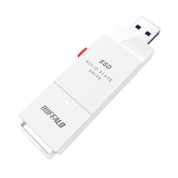 バッファロー USB3.2（Gen2）TV録画 スティック型SSD 1TB ホワイト SSD-SCT1.0U3-WA 1台