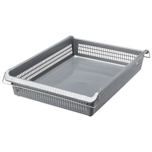 （まとめ）伊藤忠リーテイルリンクスタックトレーメタルハンドル付 浅型大 グレー STA3S 1個【×5セット】