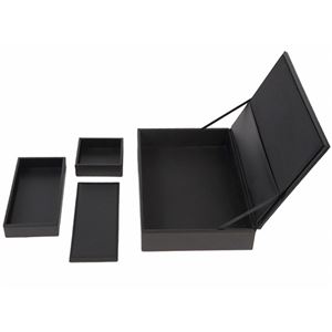 伊藤忠リーテイルリンク合皮トレーボックスセット ブラック V427001 1個