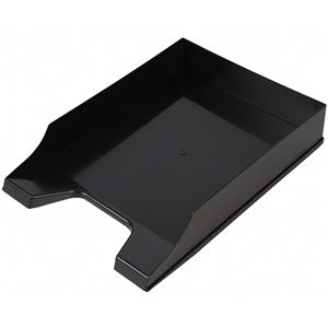 （まとめ）伊藤忠リーテイルリンク レタートレーA4タテ ブラック QTBK629 1個【×5セット】