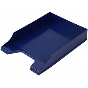 (まとめ）伊藤忠リーテイルリンク レタートレーA4タテ ブルー QTBU638 1個【×15セット】