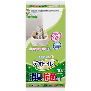 (まとめ）ユニ・チャーム デオトイレ 消臭・抗菌シート 1パック（10枚） 【×10セット】