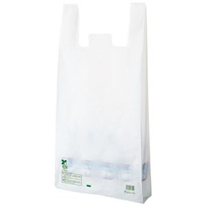 （まとめ） TANOSEEバイオマス配合レジ袋（乳白） 80号 1パック（100枚） 【×5セット】