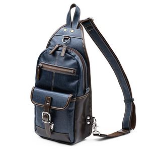 サンワダイレクト ボディバッグ(メンズ・ワンショルダー・日本製・デニム生地・縦型・ネイビー) 200-BAGBDY1NV 1個