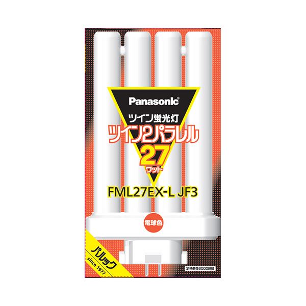 （まとめ） パナソニック ツイン蛍光灯ツイン2パラレル（4本平面ブリッジ） 27形 電球色 FML27EX-LJF3 1個 【×3セット】