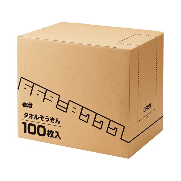 （まとめ） TANOSEE タオルぞうきん1箱（100枚） 【×3セット】