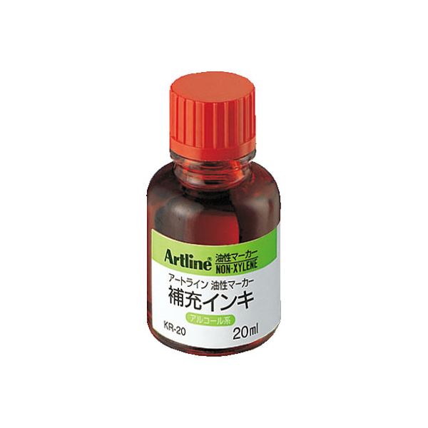 （まとめ） シヤチハタアートライン補充インキ 20ml 赤 KR-20 1個 【×10セット】