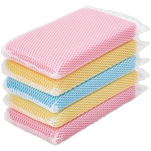 （まとめ） TANOSEEキッチンスポンジ抗菌タイプ ネット 1パック（10個） 【×5セット】