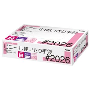 〔まとめ〕 川西工業 ビニール使いきり手袋 粉なし M #2026 1箱 (100枚) 〔×5セット〕 使い捨て手袋