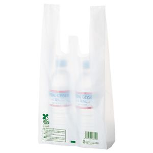 （まとめ） TANOSEEバイオマス配合レジ袋（乳白） 12号 1パック（100枚） 【×10セット】