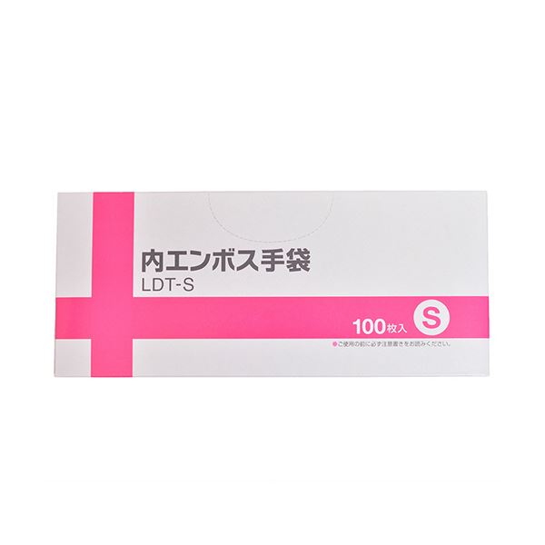 （まとめ） 伊藤忠リーテイルリンク 内エンボス手袋 クリア S LDT-S 1箱（100枚） 【×5セット】