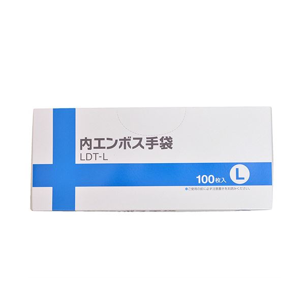 （まとめ） 伊藤忠リーテイルリンク 内エンボス手袋 クリア L LDT-L 1箱（100枚） 【×5セット】