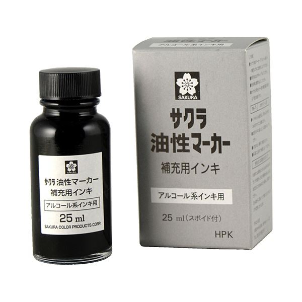 （まとめ） サクラクレパス油性マーカー補充用インキ 25ml くろ HPK#49 1個 【×5セット】