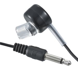 （まとめ） オーム電機AudioComm 片耳モノラルイヤホン φ3.5ミニプラグストレート型 ラジオ用 1m ブラック EAR-B351-K1個 【×5セット】