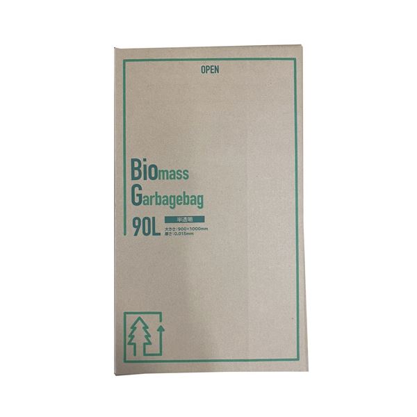 ショーエイコーポレーション バイオマス素材配合ゴミ袋 半透明 90L SH-55 1箱（100枚）