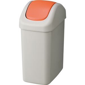 （まとめ） TANOSEEエコダストボックス スイング S 6.5L グレー／オレンジ 1台 【×2セット】