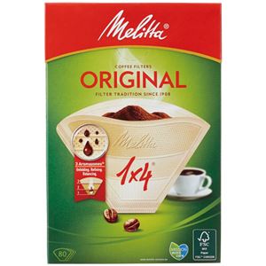 （まとめ） メリタ オリジナルFSCミックス ナチュラルブラウン 1×4 4~8杯用 PO-148B 1箱（80枚） 【×3セット】
