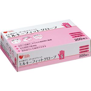 〔まとめ〕 オオサキメディカル ミルキーフィットグローブ 透明 S 70204 1箱 (200枚) 〔×3セット〕 使い捨て手袋
