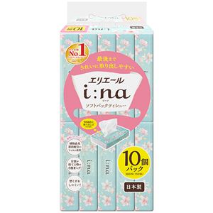 （まとめ） 大王製紙エリエール i：na（イーナ）ソフトパックティシュー 150組／個 1パック（10個） 【×3セット】