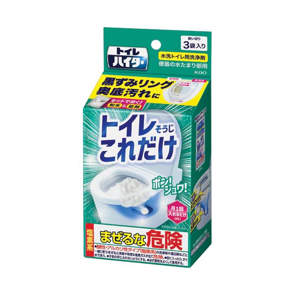 （まとめ） 花王トイレハイター トイレそうじこれだけ 1パック（3袋） 【×10セット】