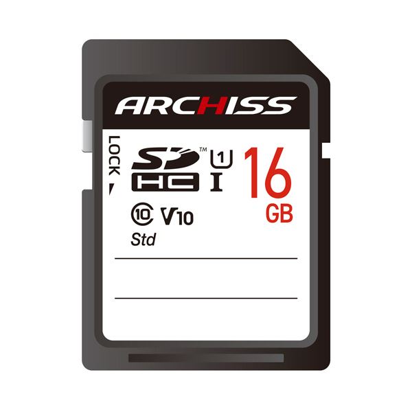 （まとめ） アーキスSDHCカード UHS-1 CLASS10 紙パッケージ 16GB AS-016GSD-SU1 1枚 【×2セット】