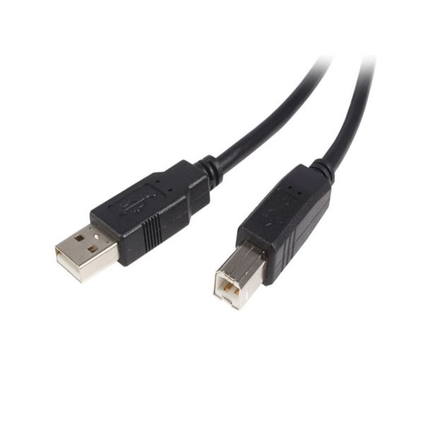 （まとめ） StarTech.com USB2.0ケーブル 2m Type A-Type B オス／オス ブラック USB2HAB2M1本 【×2セット】