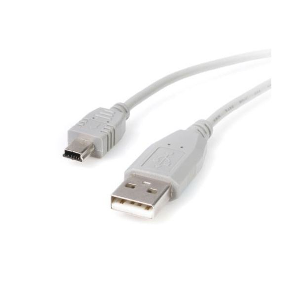 （まとめ） StarTech.com USB2.0ケーブル 3m Type A（オス）-Mini B（オス） グレー USB2HABM101本 【×2セット】