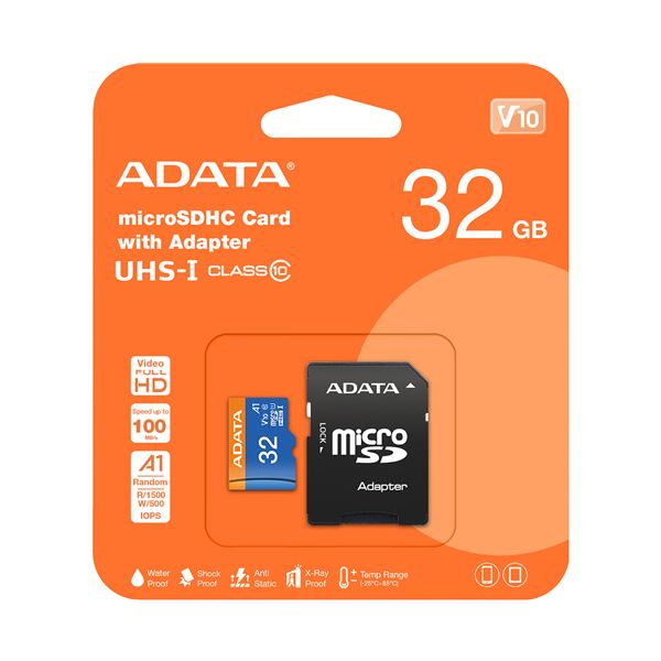 （まとめ） ADATAmicroSDHC メモリーカード 32GB U1 Class10 A1 AUSDH32GUICL10A1-RA1 1枚 【×2セット】