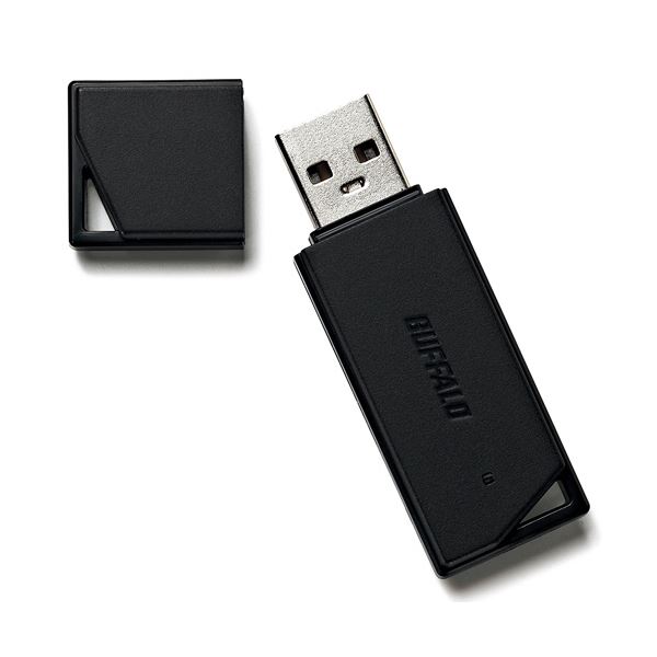 （まとめ） バッファローUSB2.0 どっちもUSBメモリー 16GB ブラック RUF2-KR16GA-BK 1個 【×2セット】