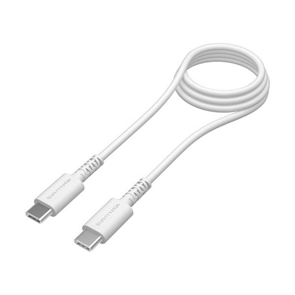 （まとめ） 多摩電子工業USB2.0 Type-C／Type-Cケーブル ホワイト 1.0m TH265CC10W 1本 【×2セット】