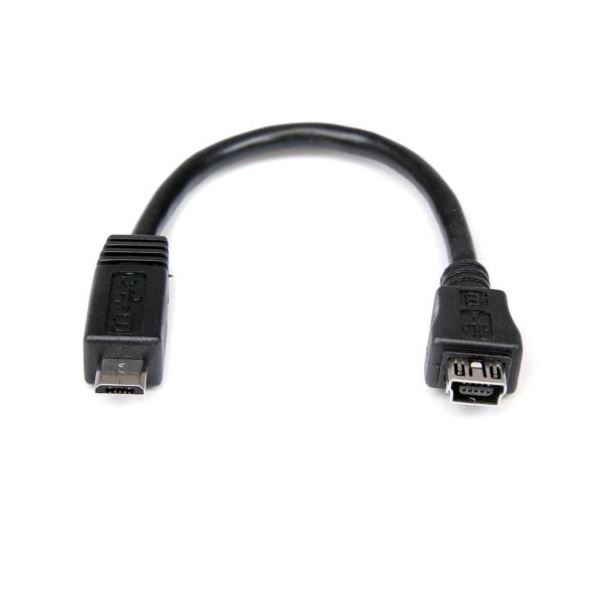 （まとめ） StarTech.com microUSB変換ケーブル 15cm microUSB（オス）-MiniUSB（メス） ブラックUUSBMUSBMF6 1本 【×2セット】