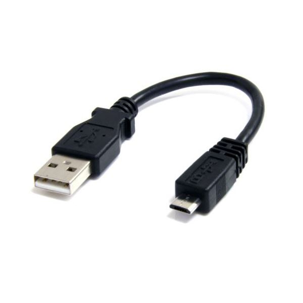 StarTech.com microUSB2.0変換ケーブル 15cm USB A（オス）ーUSB microB（オス） ブラックUUSBHAUB6IN 1本